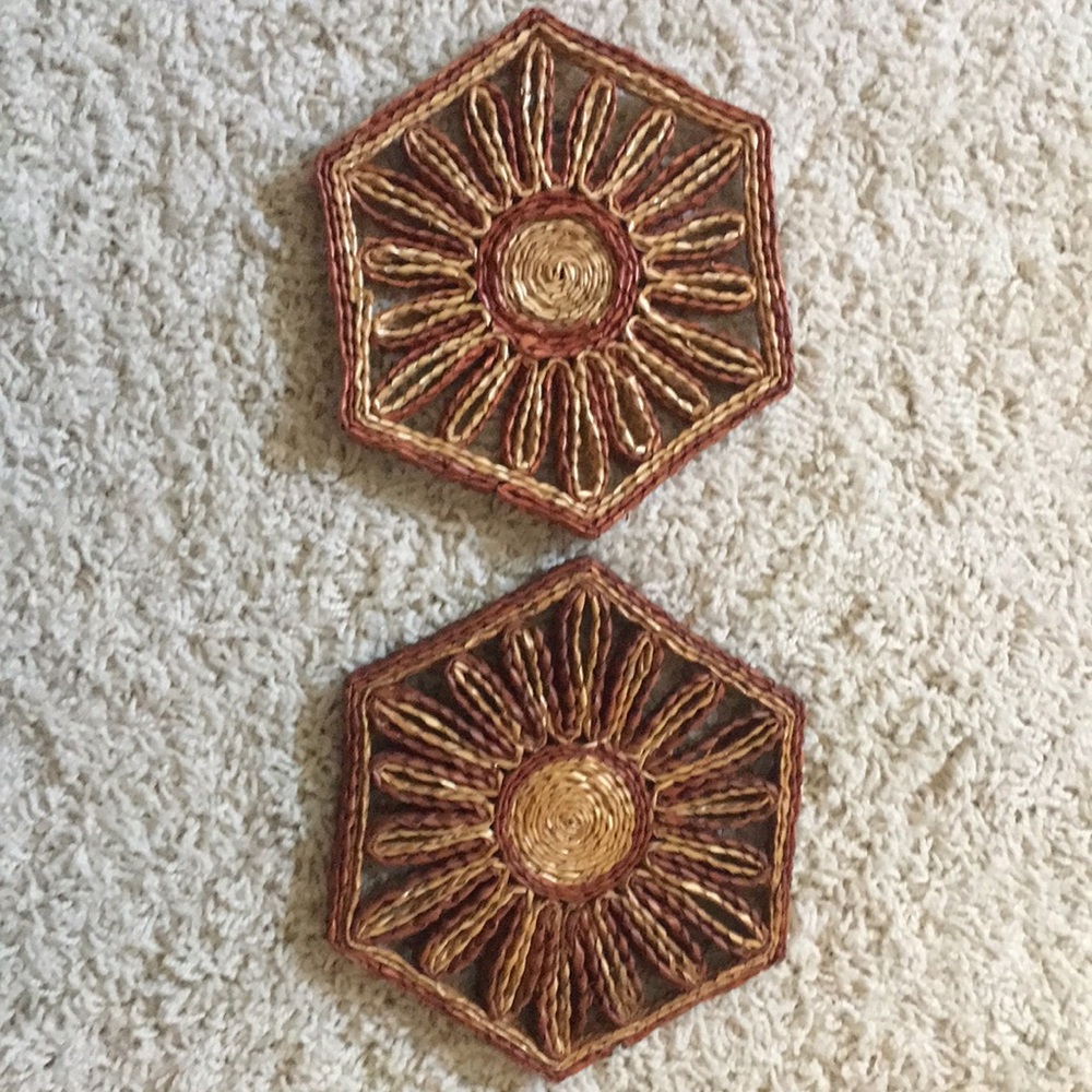 Vintage wicker trivets